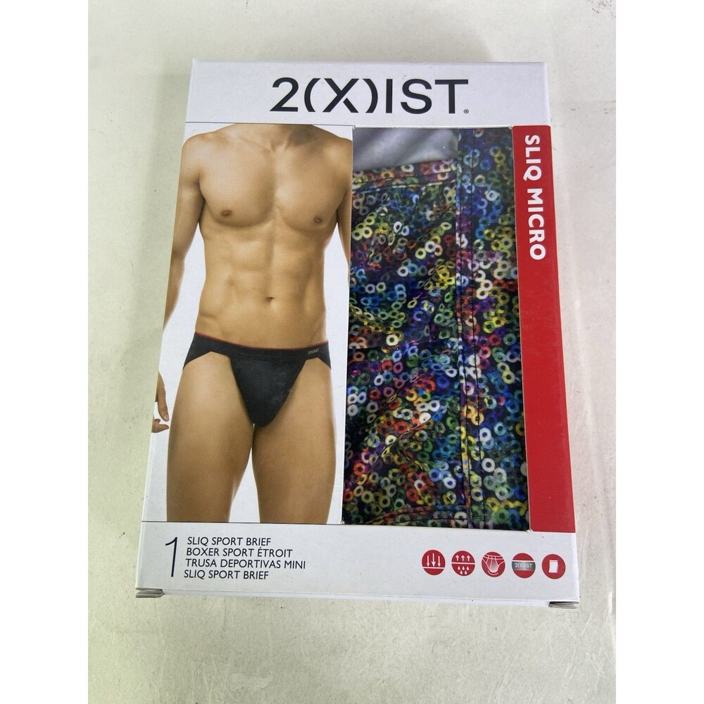 2xist Sliq Micro Sport Brief Underwear Multicolor Patterned Mens Size S
